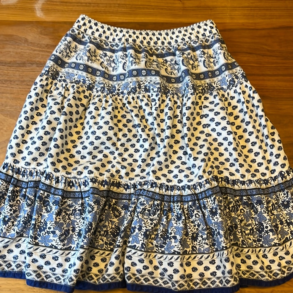 Made in Provence Blue and White layered Ruffle skirt